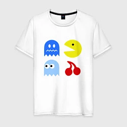 Футболка хлопковая мужская Pac-Man Pack, цвет: белый