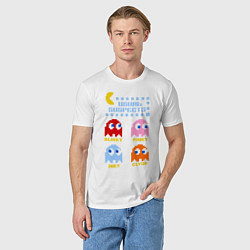 Футболка хлопковая мужская Pac-Man: Usual Suspects, цвет: белый — фото 2