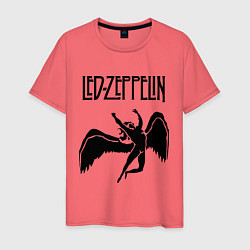 Футболка хлопковая мужская Led Zeppelin Swan, цвет: коралловый