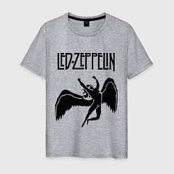 Футболка хлопковая мужская Led Zeppelin Swan, цвет: меланж