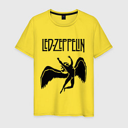 Футболка хлопковая мужская Led Zeppelin Swan, цвет: желтый