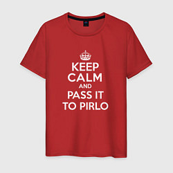 Футболка хлопковая мужская Keep Calm & Pass It To Pirlo, цвет: красный