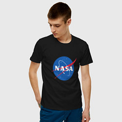 Футболка хлопковая мужская NASA: Logo, цвет: черный — фото 2