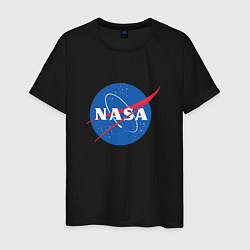 Футболка хлопковая мужская NASA: Logo цвета черный — фото 1