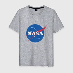 Футболка хлопковая мужская NASA: Logo, цвет: меланж
