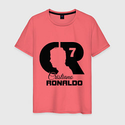 Футболка хлопковая мужская CR Ronaldo 07, цвет: коралловый