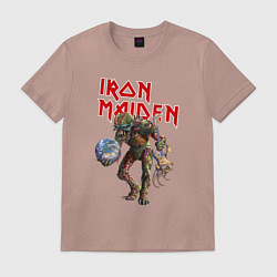 Футболка хлопковая мужская Iron Maiden: Zombie, цвет: пыльно-розовый