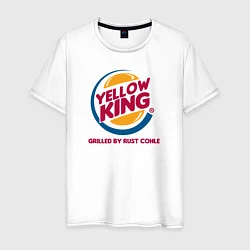 Футболка хлопковая мужская Yellow King, цвет: белый