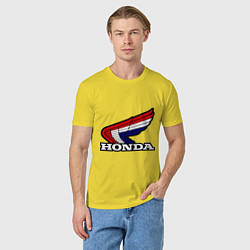 Футболка хлопковая мужская Honda, цвет: желтый — фото 2