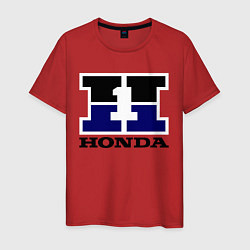 Футболка хлопковая мужская Honda, цвет: красный