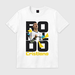 Футболка хлопковая мужская Ronaldo Funs, цвет: белый