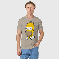 Футболка хлопковая мужская Sad Homer, цвет: миндальный — фото 2