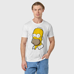 Футболка хлопковая мужская Sad Homer, цвет: белый — фото 2