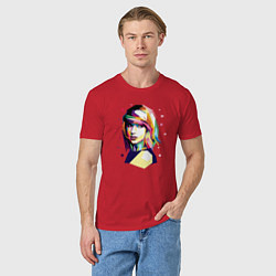 Футболка хлопковая мужская Taylor Swift Art, цвет: красный — фото 2