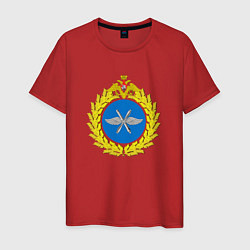 Футболка хлопковая мужская Герб ВВС России, цвет: красный