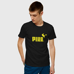 Футболка хлопковая мужская Пика, цвет: черный — фото 2