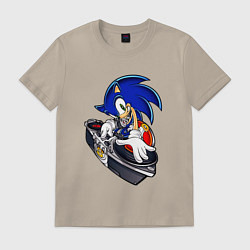 Футболка хлопковая мужская Sonic, цвет: миндальный