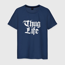 Футболка хлопковая мужская Thug Life: 2Pac, цвет: тёмно-синий