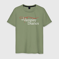 Футболка хлопковая мужская The Vampire Diaries, цвет: авокадо