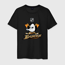 Футболка хлопковая мужская NHL: Anaheim Ducks цвета черный — фото 1
