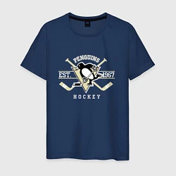 Футболка хлопковая мужская Pittsburgh Penguins: Est.1967, цвет: тёмно-синий