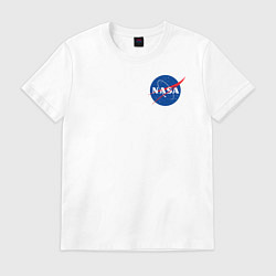 Футболка хлопковая мужская NASA, цвет: белый
