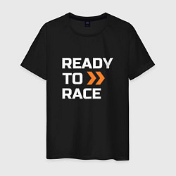 Футболка хлопковая мужская Ready To Race, цвет: черный