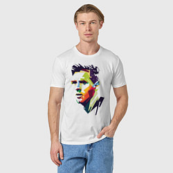 Футболка хлопковая мужская Lionel Messi: fun-art, цвет: белый — фото 2