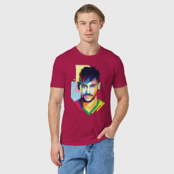 Футболка хлопковая мужская Neymar: fun-art, цвет: маджента — фото 2