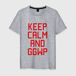 Футболка хлопковая мужская Keep Calm & GGWP, цвет: меланж