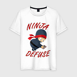 Футболка хлопковая мужская Ninja Defuse, цвет: белый