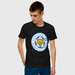 Футболка хлопковая мужская Leicester City FC цвета черный — фото 2