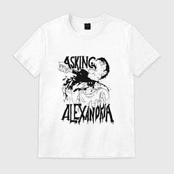 Футболка хлопковая мужская Asking Alexandria Devil, цвет: белый