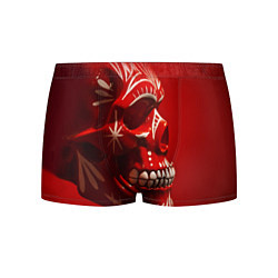Трусы-боксеры мужские Красный череп, цвет: 3D-принт