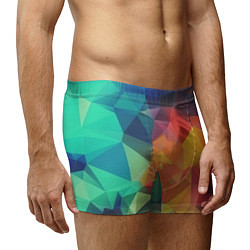 Трусы-боксеры мужские Цветные полигоны, цвет: 3D-принт — фото 2