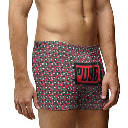 Трусы-боксеры мужские PUBG: Red Pattern, цвет: 3D-принт — фото 2