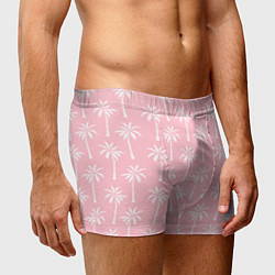 Трусы-боксеры мужские Розовые тропики, цвет: 3D-принт — фото 2