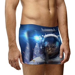 Трусы-боксеры мужские Кот-космонавт, цвет: 3D-принт — фото 2