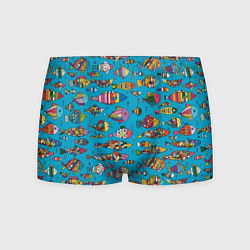 Трусы-боксеры мужские Разноцветные рыбы, цвет: 3D-принт