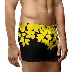 Трусы-боксеры мужские Желтые Листья - Минимализм, цвет: 3D-принт — фото 2