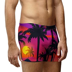 Трусы-боксеры мужские Тропический пляж, цвет: 3D-принт — фото 2