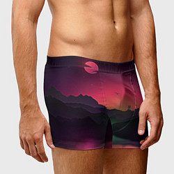 Трусы-боксеры мужские Фиолетовый рассвет, цвет: 3D-принт — фото 2
