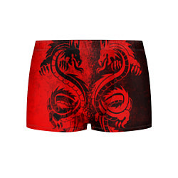 Трусы-боксеры мужские BLACK RED DRAGONS TATOO, цвет: 3D-принт