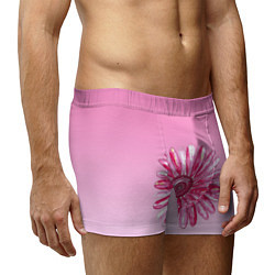 Трусы-боксеры мужские Розовая ромашка, цвет: 3D-принт — фото 2