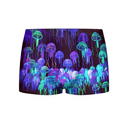 Трусы-боксеры мужские Неоновые медузы, цвет: 3D-принт