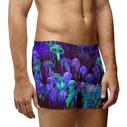 Трусы-боксеры мужские Неоновые медузы, цвет: 3D-принт — фото 2