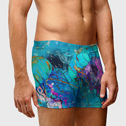 Трусы-боксеры мужские Красочная медуза, цвет: 3D-принт — фото 2