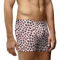 Трусы-боксеры мужские Леопардовый принт розовый, цвет: 3D-принт — фото 2