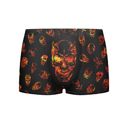 Трусы-боксеры мужские Огненные черепа Carbon, цвет: 3D-принт