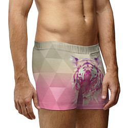 Трусы-боксеры мужские Тигр лоу поли, цвет: 3D-принт — фото 2